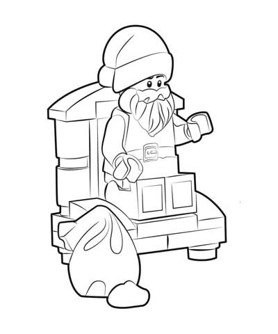 Lego Christmas Coloring Page