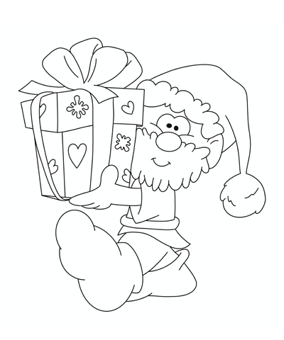 Christmas Gnome Coloring Page