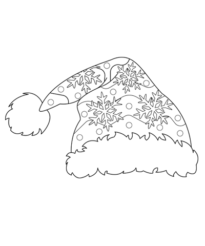 Christmas Santa’s Hat Coloring Page
