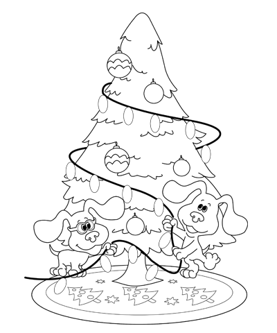 Blue’s Clues Under the Christmas Tree Coloring Page