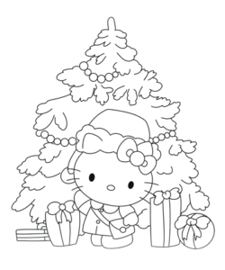 Christmas Minnie Mouse & Mickey Coloring Page 