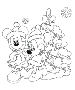 Christmas Minnie Mouse & Mickey Coloring Page | Download FREE Printable