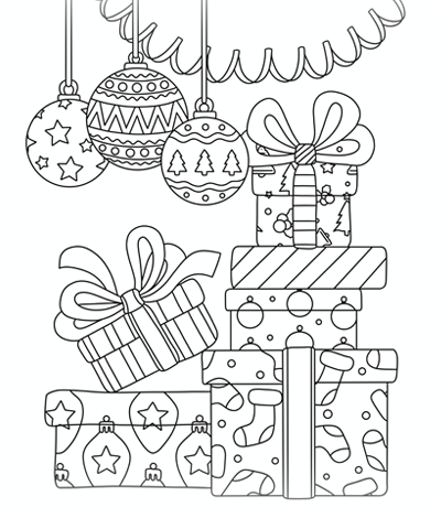 Christmas Ornament Gift Coloring Page