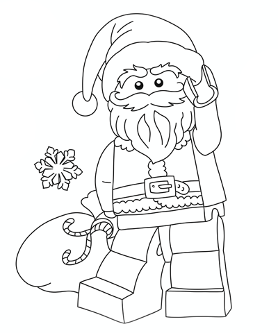 Santa & Christmas Gift Coloring Page