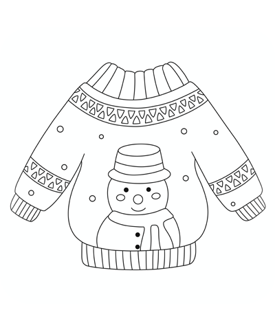 Ugly Christmas Sweater Coloring Page
