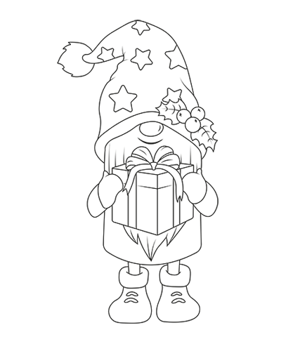 Christmas Gnome Coloring Sheet