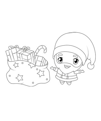 Coloring Page of Santa for Toddlers